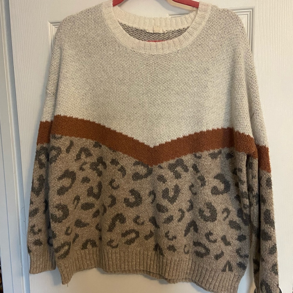 Multi-Tone Leopard Sweater